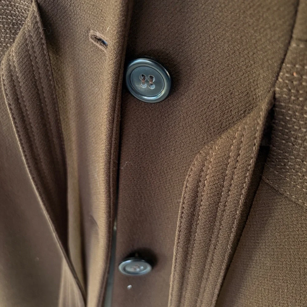 J. Crew Brown Doublecloth Wool Coat with Self Tie Belt Size 4 - Picture 2 of 3